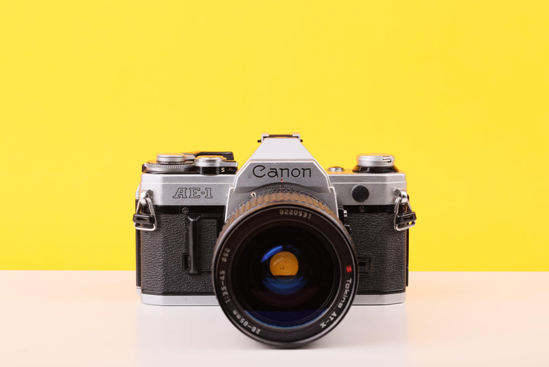 Canon AE-1 35mm Film Camera with Tokina 28-85mm f3.5 Zoom Lens