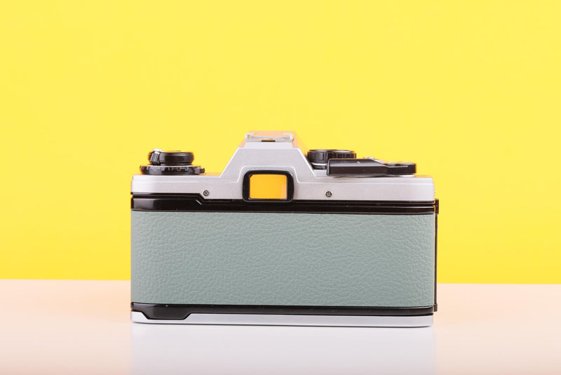 Olympus OM10 35mm Film Camera with Zuiko 50mm f1.8 Prime Lens Safari Green