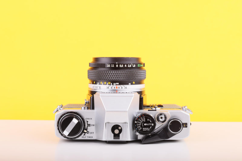 Olympus OM10 35mm Film Camera with Zuiko 50mm f1.8 Prime Lens Safari Green