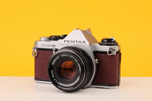 Load image into Gallery viewer, Pentax ME Super Vintage 35mm Film Camera with SMC Pentax-M 50mm f/1.7 Lens Burgundi
