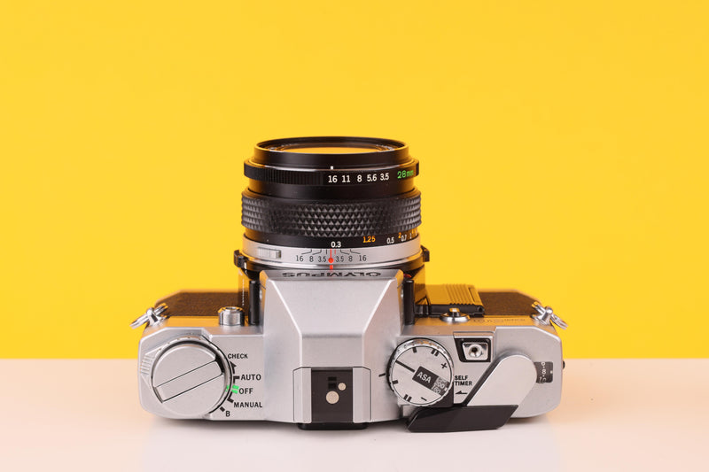 Olympus OM30 Vintage Slr 35mm Film Camera with Zuiko 28mm f/3.5 Prime Lens