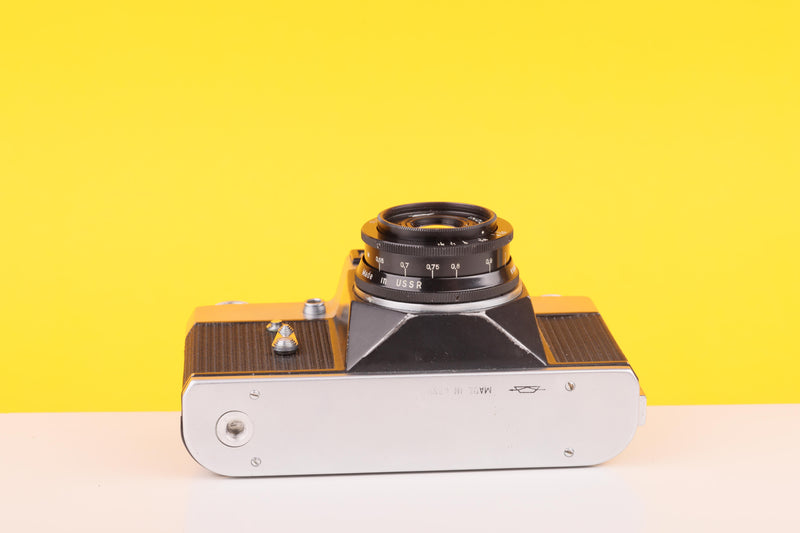 Zenit EM Silver 35mm Film Camera with Industar 50mm f/2 Lens