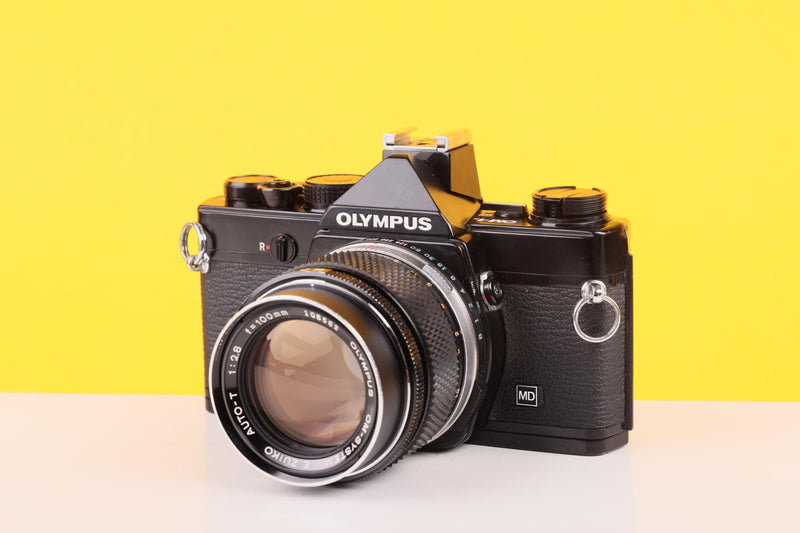 Olympus OM-1n MD Black 35mm Film Camera with Zuiko 100mm f/2.8 Lens
