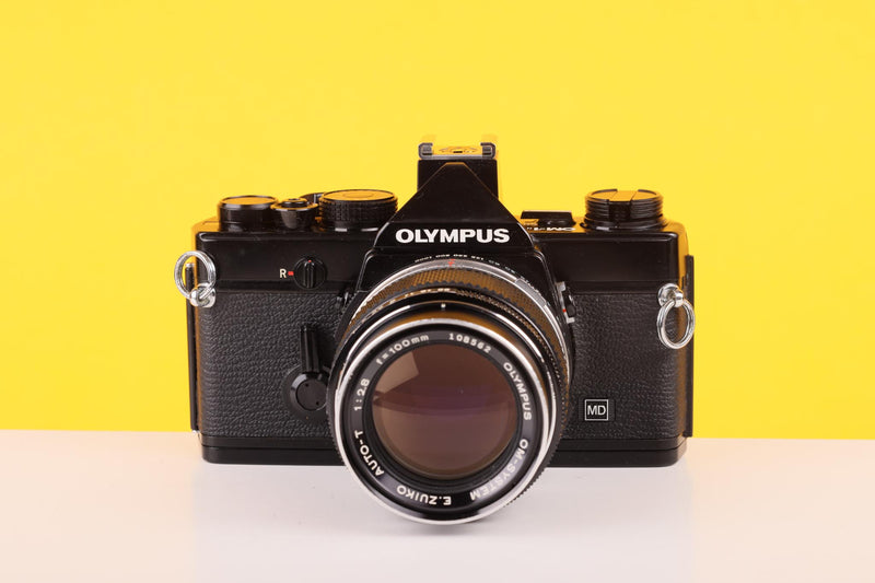 Olympus OM-1n MD Black 35mm Film Camera with Zuiko 100mm f/2.8 Lens