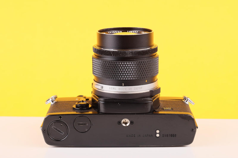 Olympus OM-1n MD Black 35mm Film Camera with Zuiko 100mm f/2.8 Lens