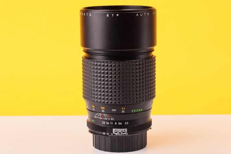Makinon Auto 200mm f3.3 Lens For Nikon