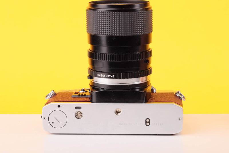 Olympus OM10 35mm SLR Film Camera with Miranda 28-70mm f3.5-4.5 MC Macro Lens Burgundy