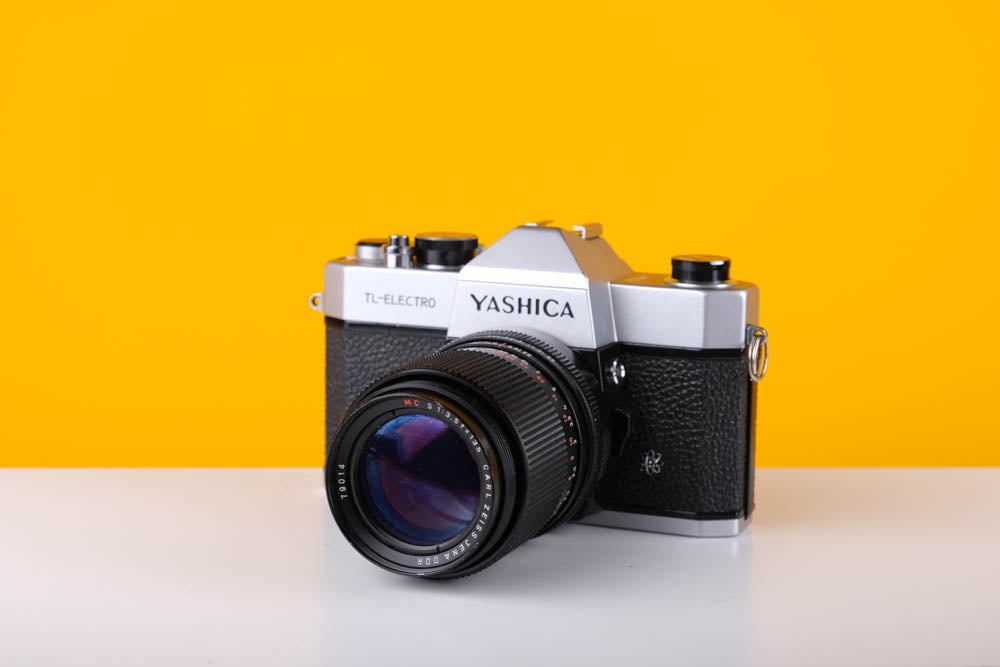 Yashica TL Electro 35mm SLR Film Camera with a Carl Zeiss MC 135mm f3.5 Lens