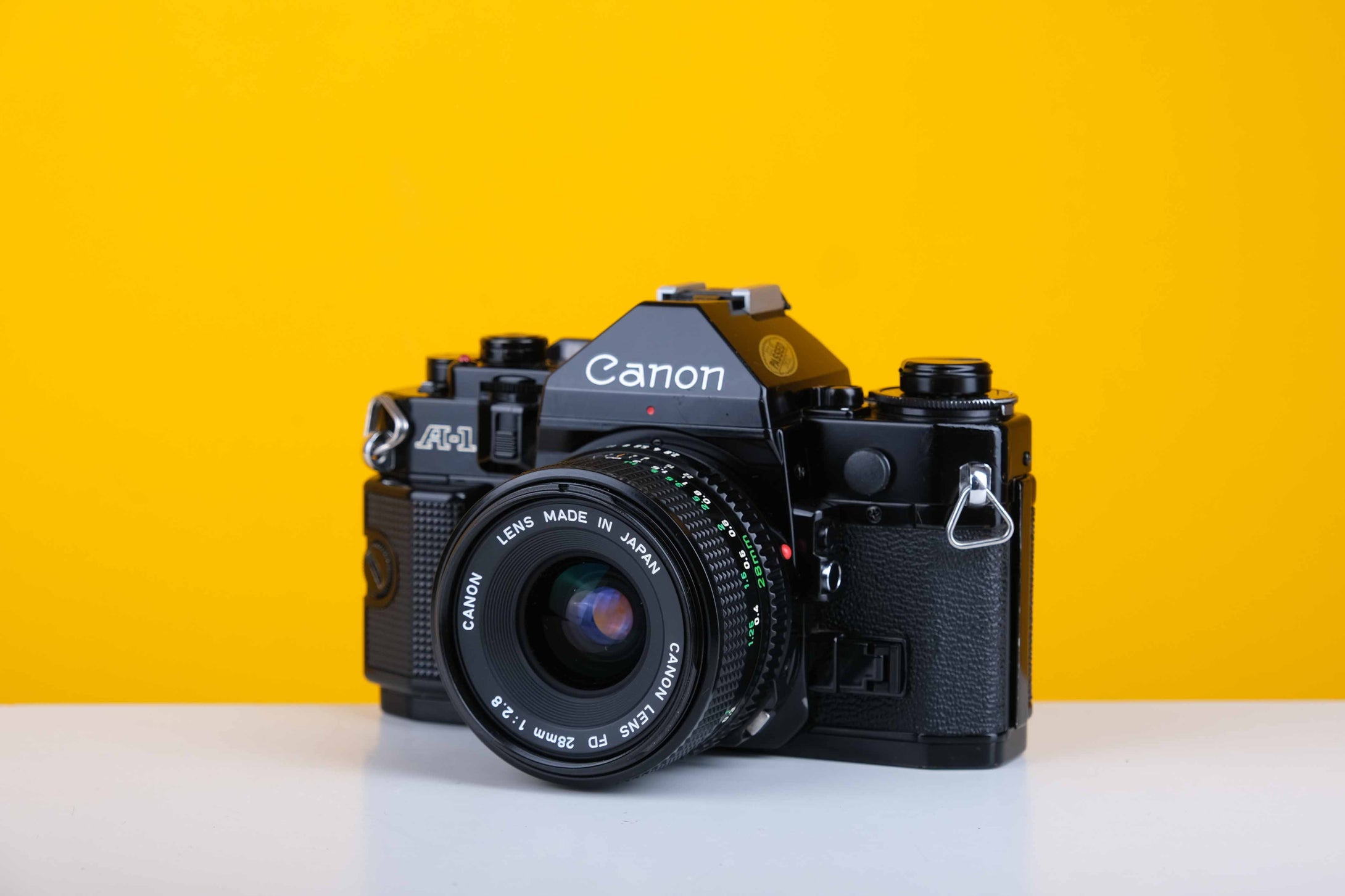 Canon A-1 Vintage SLR 35mm Film Camera with Canon FD 28mm f/2.8 Lens