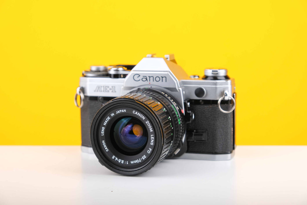 Canon AE-1 35mm SLR Film Camera with Canon Zoom FD 35-70mm f3.5-4.5 Lens