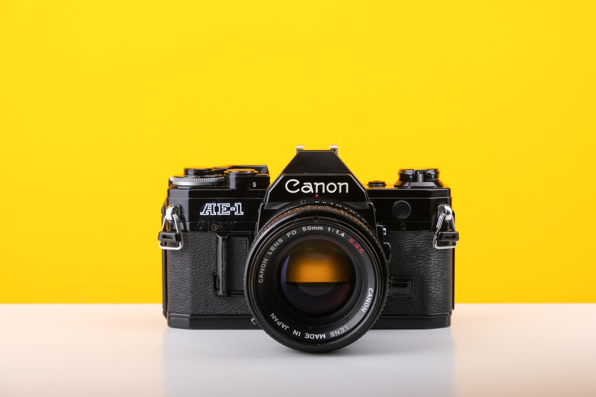 Canon AE1 35mm Film Camera with Canon FD 50mm f1.4 S.S.C. Prime Lens