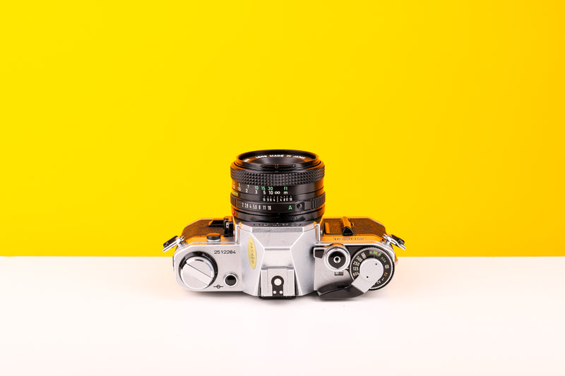 Canon AE-1 35mm SLR Film Camera with Canon FD 50mm f/2 Lens
