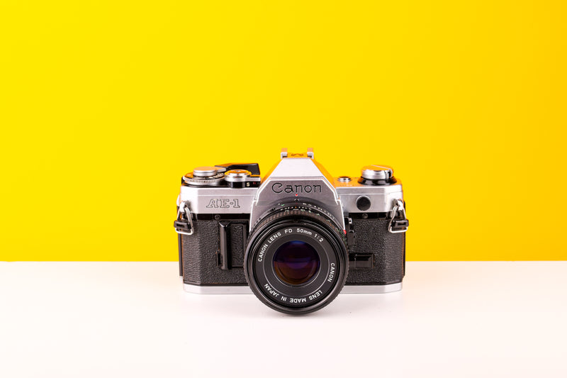 Canon AE-1 35mm SLR Film Camera with Canon FD 50mm f/2 Lens
