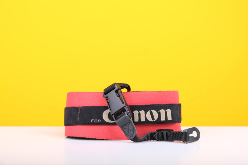 Canon Padded Camera Strap in Black and Red