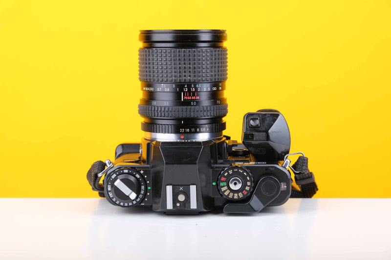Chinon CE-5 35mm Film Camera with Tokina RMC 28-70mm f4 Lens an Chinon Power Winder S