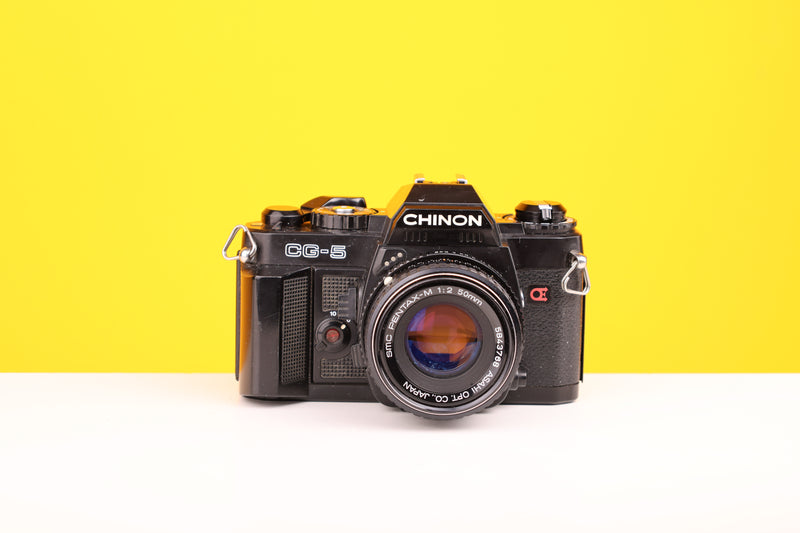 Chinon CG-5 35mm SLR Film Camera with Pentax-M SMC 50mm f2 Lens