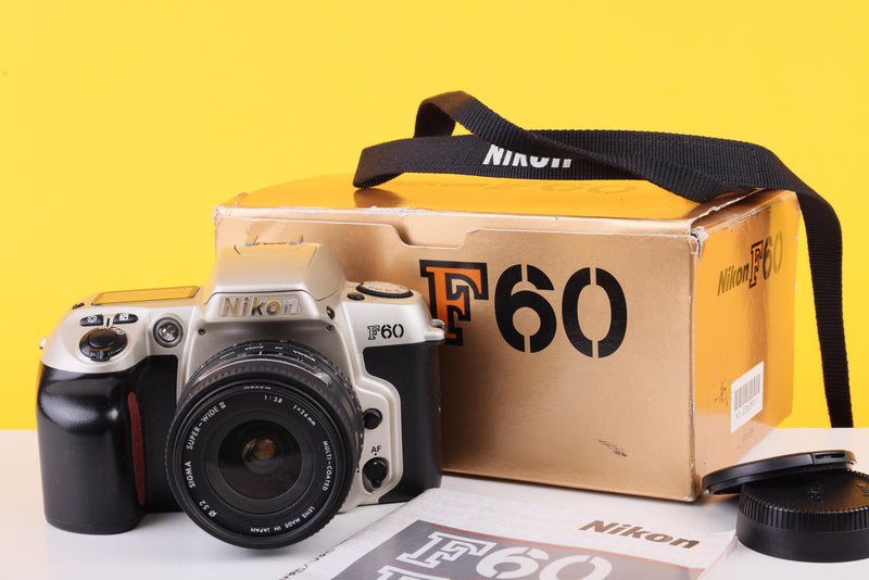 Nikon F60 35mm SLR Film Camera with Sigma 24mm f/2.8 Lens