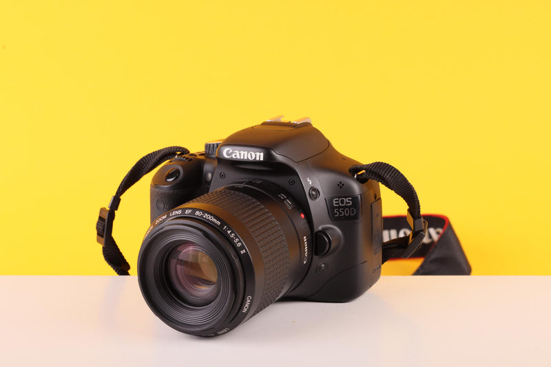 Canon EOS 550D DSLR Camera with Canon EF 80-200mm f/4.5-5.6 II Lens with bag