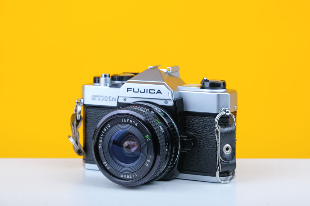 Fujica STX-1N 35mm SLR Film Camera with Tefnon f2.8 28mm Lens