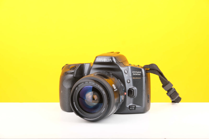 Minolta Dynax 500si Super 35mm SLR Film camera with Minolta AF 28-80mm f4-5.6 Zoom Lens
