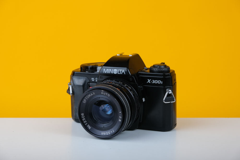 Minolta X-300s 35mm Film Camera with Optomax 35mm f/2.8 Lens