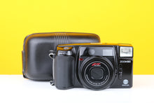 Load image into Gallery viewer, Minolta Zoom 90 35mm Point and Shoot Film Camera with Leather Case
