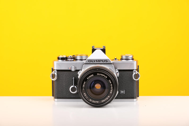 Olympus OM-1n SLR 35mm Film Camera with Olympus OM-System G.Zuiko Auto-W 28mm f3.5 Lens