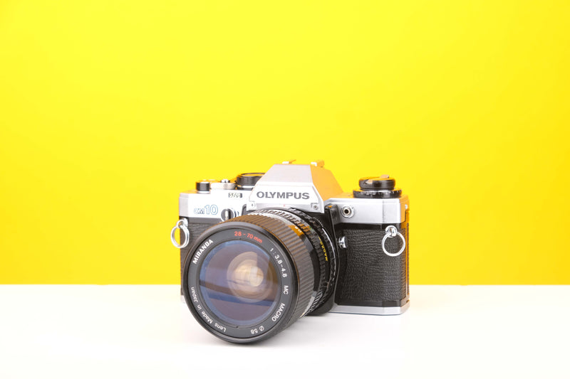 Olympus OM10 35mm SLR Film Camera with Miranda 28-70mm f3.8-4.8 MC Macro Lens