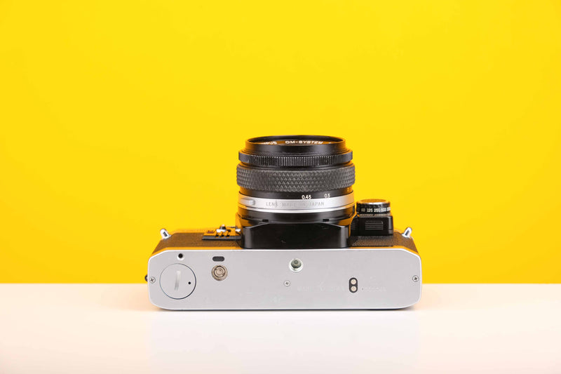 Olympus OM10 SLR 35mm Film Camera with Olympus Auto-S 50mm f1.8 MC Lens and Manual Adapter
