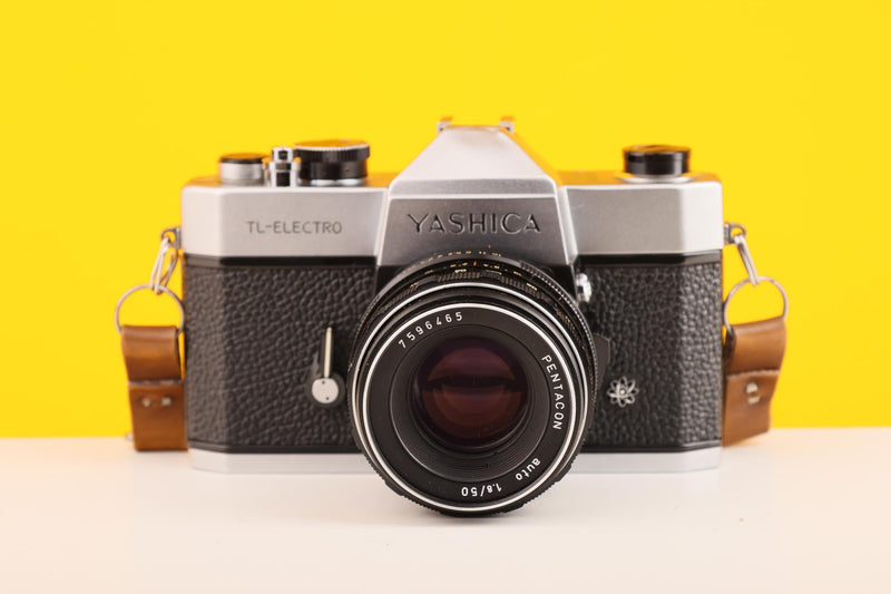 Yashica TL Electro 35mm SLR Film Camera with a Pentacon 50mm f/1.8 Lens