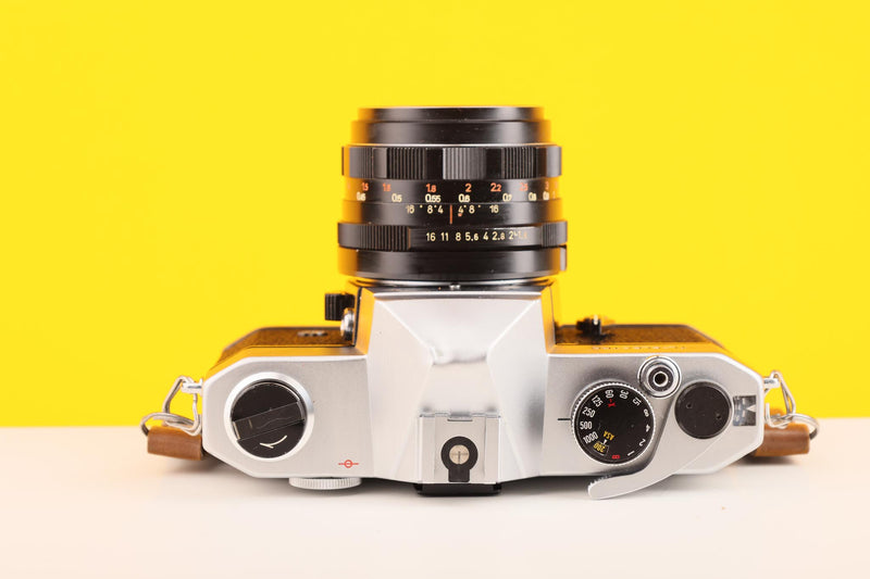 Yashica TL Electro 35mm SLR Film Camera with a Pentacon 50mm f/1.8 Lens