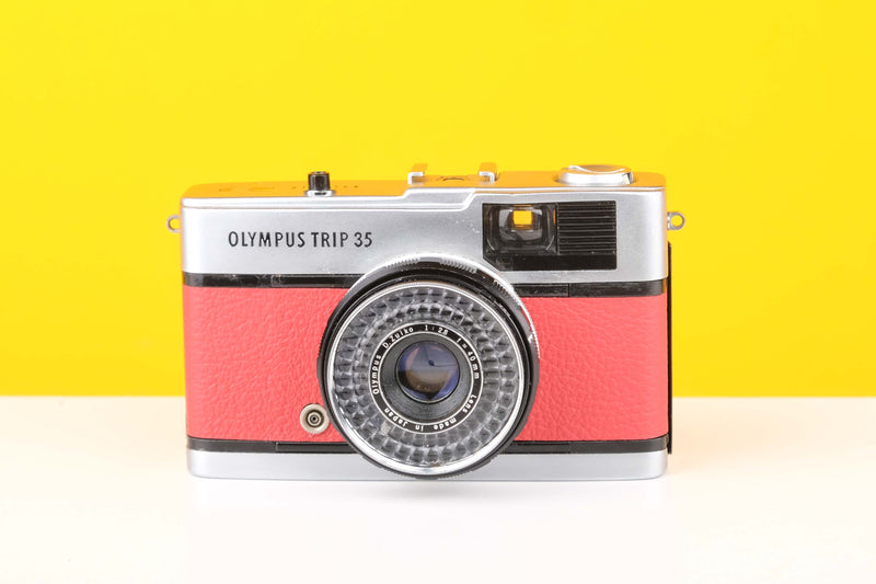 Olympus Trip 35 Vintage Film Camera with Zuiko 40mm f2.8 Lens with Customised Red Skin
