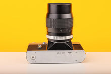 Load image into Gallery viewer, Zenit B 35mm SLR Film Camera with Hoya 135mm f/2.8
