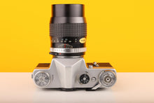 Load image into Gallery viewer, Zenit B 35mm SLR Film Camera with Hoya 135mm f/2.8
