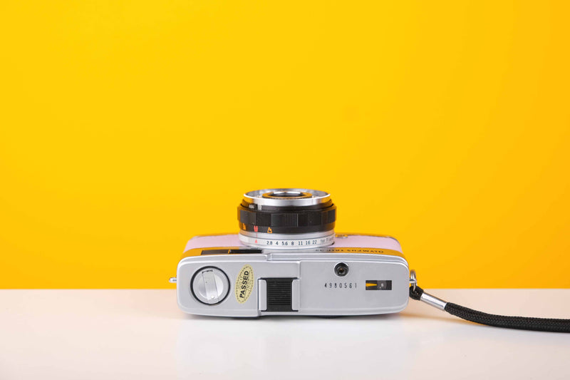 Olympus Trip 35 Vintage 35mm Film Camera with Zuiko 40mm f2.8 Lens and New Lilac Leather Skin