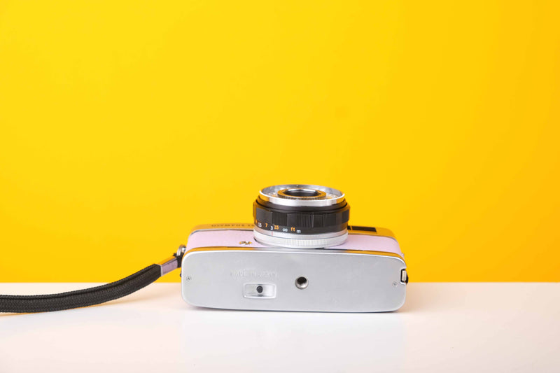 Olympus Trip 35 Vintage 35mm Film Camera with Zuiko 40mm f2.8 Lens and New Lilac Leather Skin