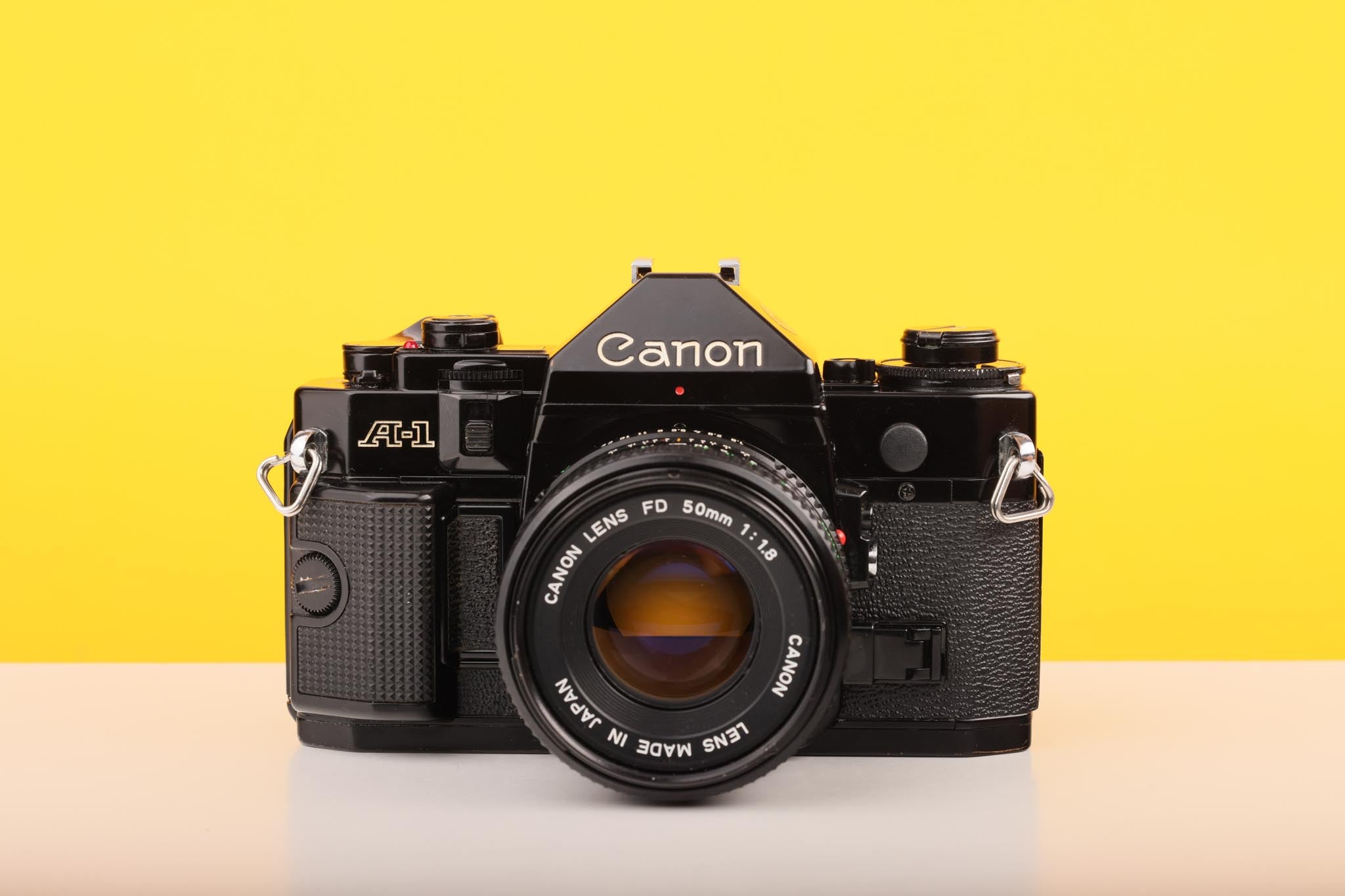 Canon A-1 35mm SLR Film Camera with Canon FD 50mm f/1.8 Lens