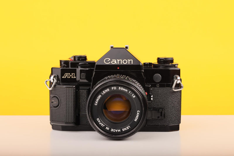 Canon A-1 35mm SLR Film Camera with Canon FD 50mm f1.8 Lens