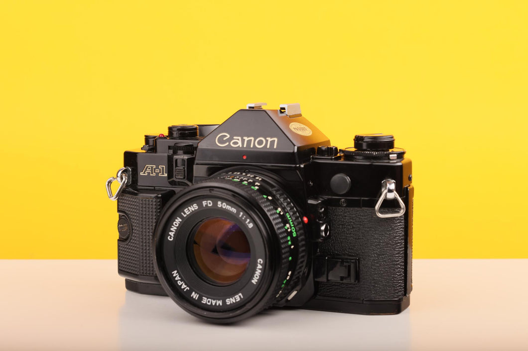 Canon A-1 35mm SLR Film Camera with Canon FD 50mm f/1.8 Lens