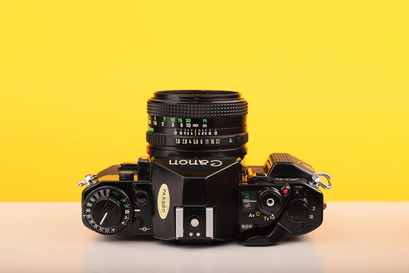 Canon A-1 35mm SLR Film Camera with Canon FD 50mm f1.8 Lens