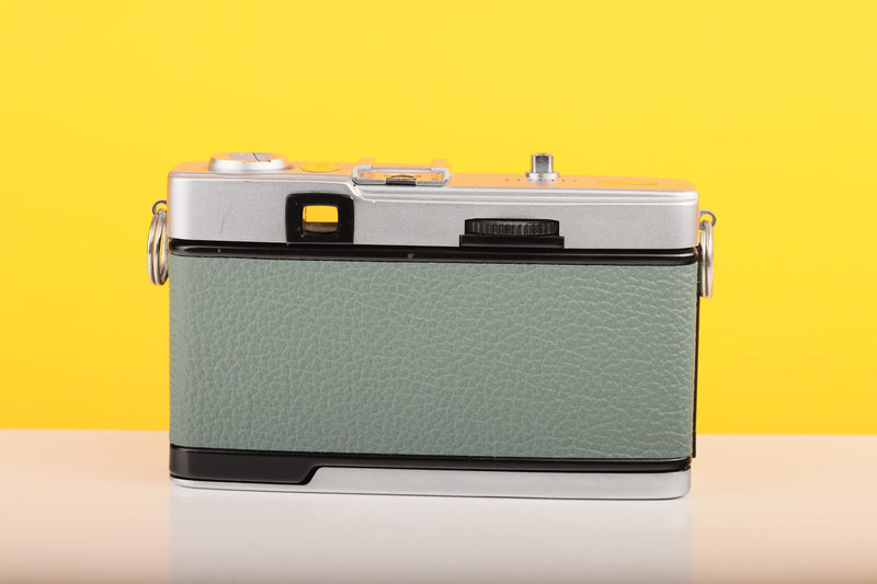 Olympus Trip 35 Vintage 35mm Film Camera with Zuiko 40mm f2.8 Lens and New Safari Green Leather Skin