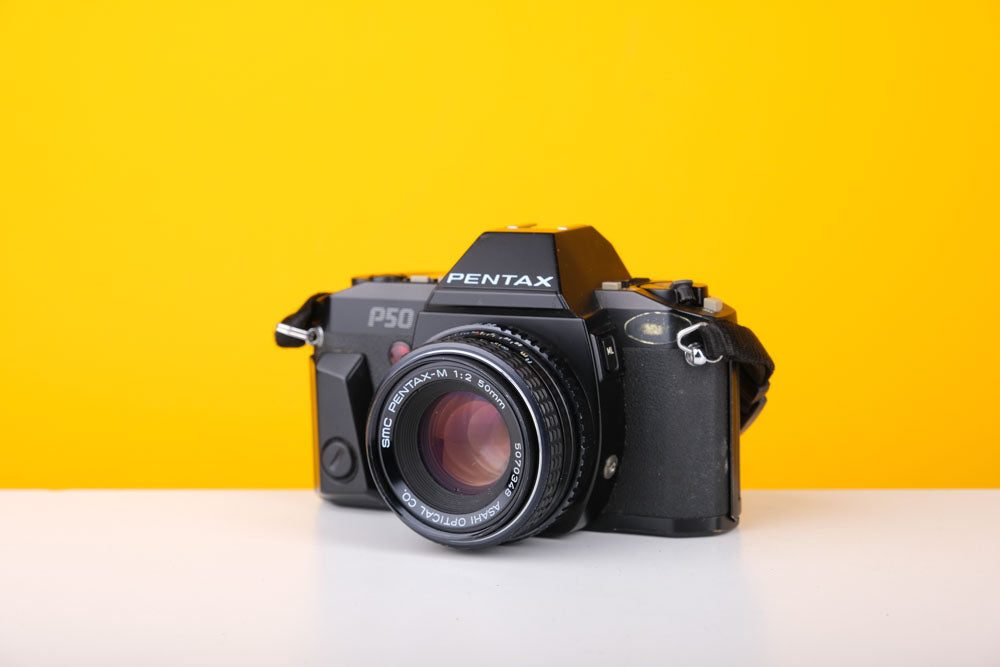 Pentax p50 35mm SLR Film Camera with Pentax-M 50mm f/2 Prime Lens