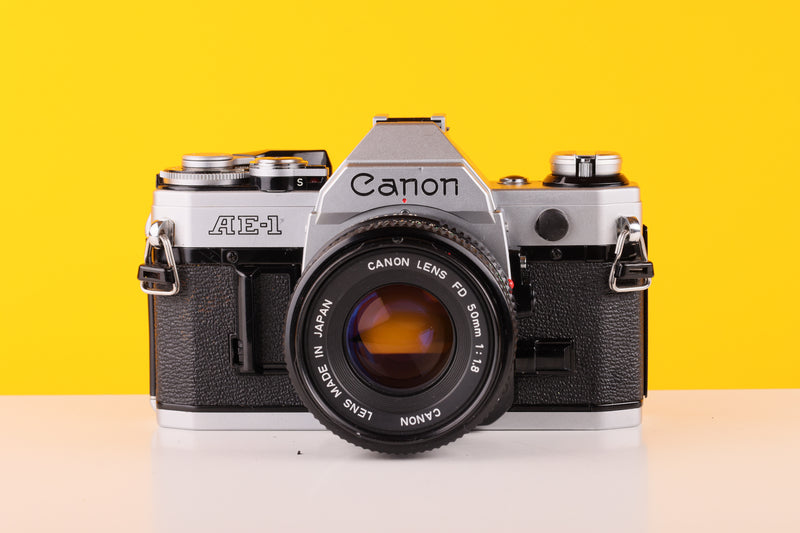 Canon AE-1 35mm SLR Film Camera with 50mm f1.8 lens