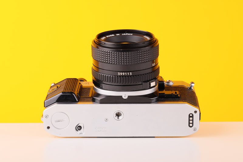 Canon AE-1 Program 35mm Film Camera with Canon FD 28mm f/2.8 Lens