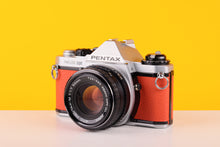 Load image into Gallery viewer, Pentax ME Super Vintage 35mm Film Camera with SMC Pentax-M 50mm f/1.7 Lens in Orange
