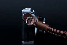Load image into Gallery viewer, Vegan Brown Leather Camera Wrist Strap
