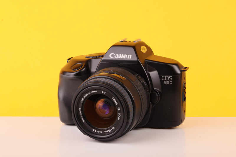 Canon EOS 850 35mm Autofocus SLR Film Camera with Sigma 35–80mm Zoom Lens