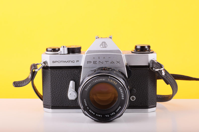 Asahi Pentax Spotmatic SP F 35mm SLR Film Camera with Super-Takumar 55mm f/2 Lens