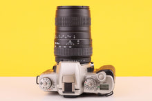 Load image into Gallery viewer, Pentax MZ-3 35mm Film SLR Camera with Sigma 100-300mm Zoom Lens
