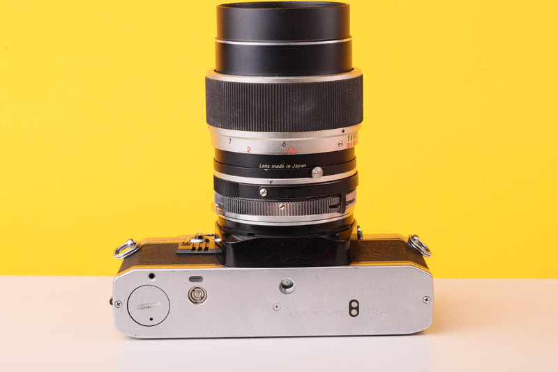 Olympus OM10 35mm Film SLR Camera + Sun 135mm f/2.8 Tele YS-13 Lens